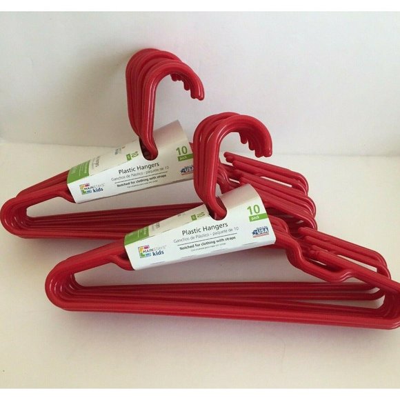 Set 20 Red Plastic Child Baby Clothes 12" Notched